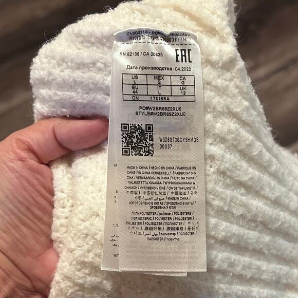 Guess Women's White Sweater with Chunky Knit Long Sleeves Size Large - Picture 7 of 8